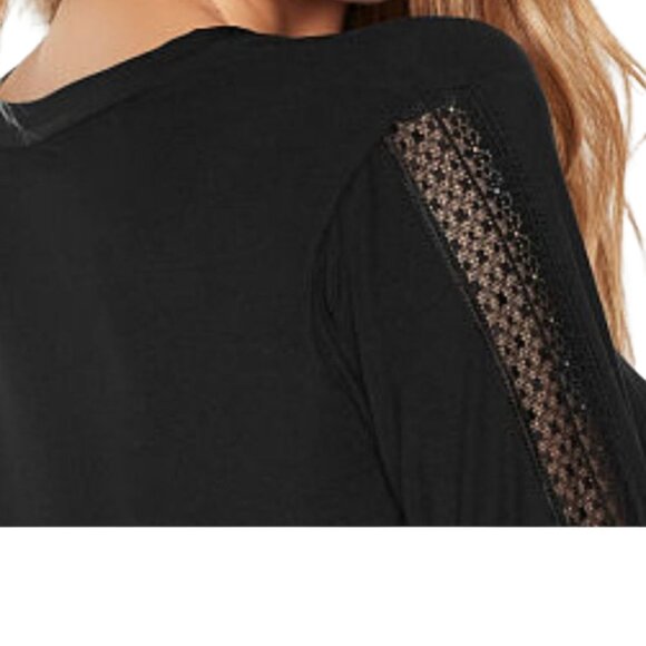 Victoria Secrete Black Longsleeve Nightgown With Lace Detail Size Small - Picture 6 of 16